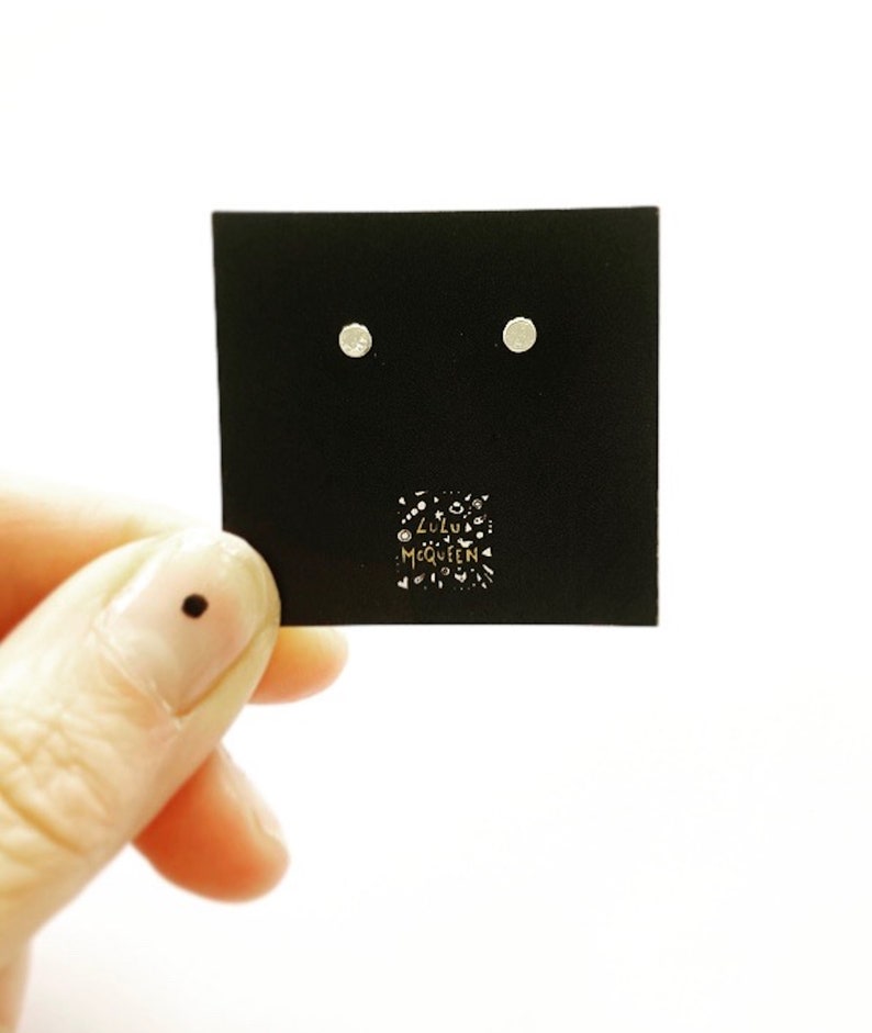 Small hammered silver circle studs