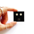 Hammered silver disc studs earrings