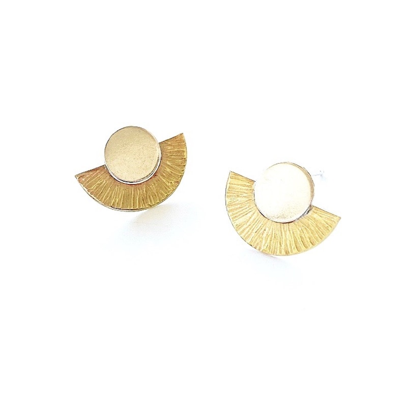Silver + Brass Art Deco Studs-Neighbourhood Store 