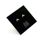 Tiny silver chevron stud earrings