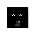 Tiny silver chevron stud earrings