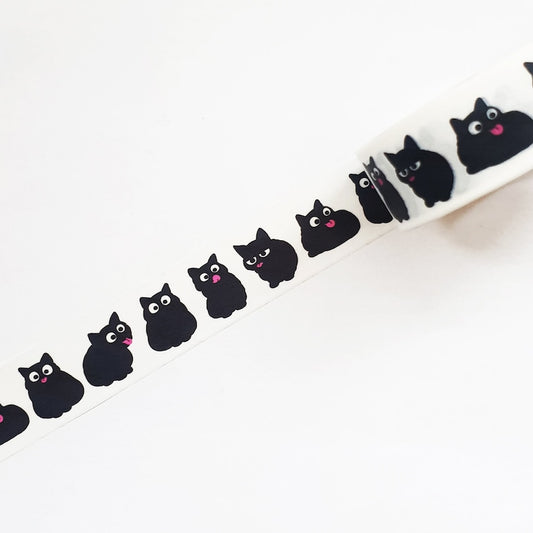 Black Cat Blep Washi Tape