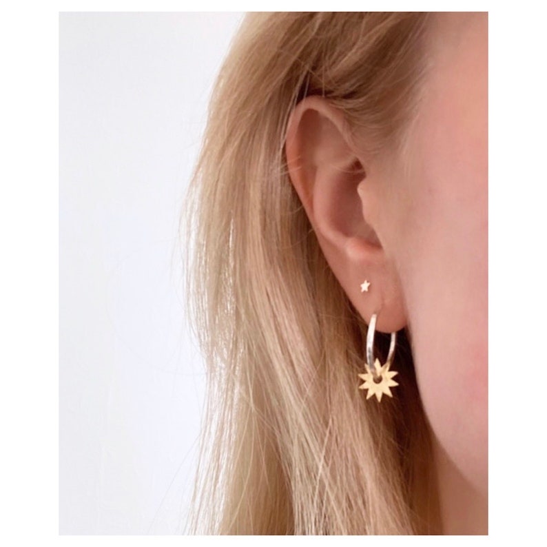 Tiny Hammered Star Studs