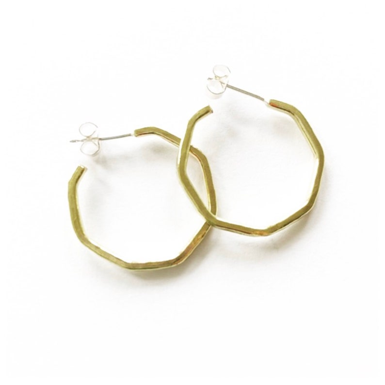 Small Octagonal brass hoops