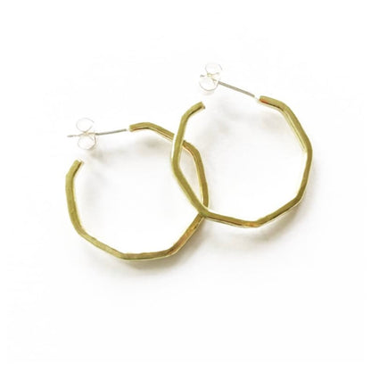 Small Octagonal Brass Hoops