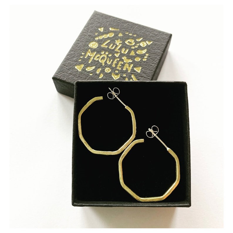 Small Octagonal brass hoops