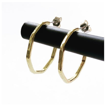 Small Octagonal Brass Hoops