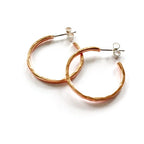 Small Hammered Copper Hoops