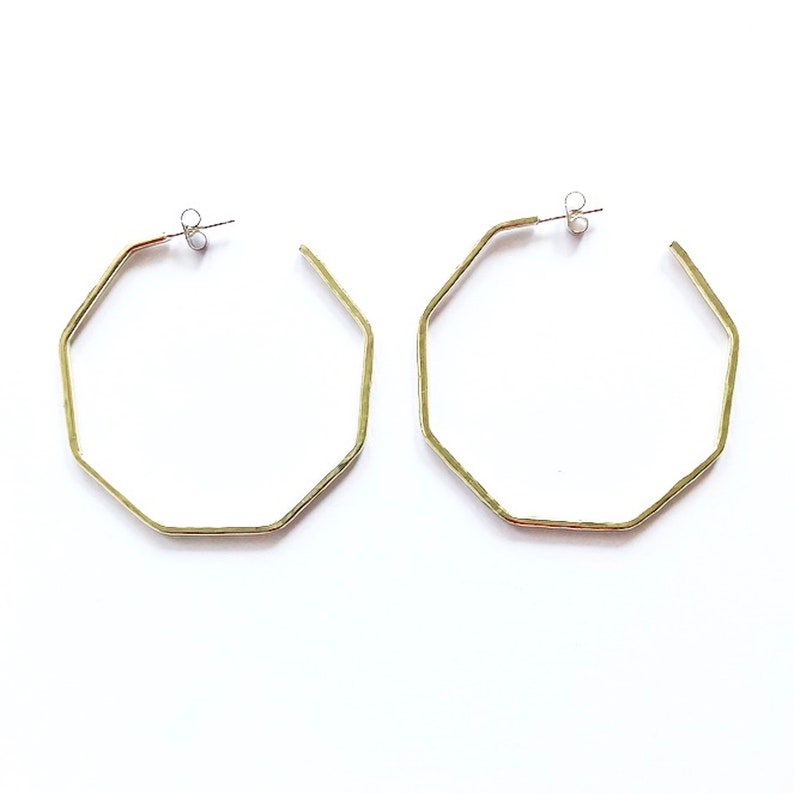 Medium Octagonal brass hoops