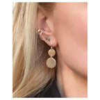 2 X Hammered Brass Disc dangles