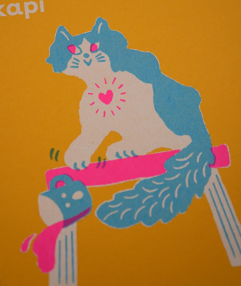 Mini Handprinted Cat