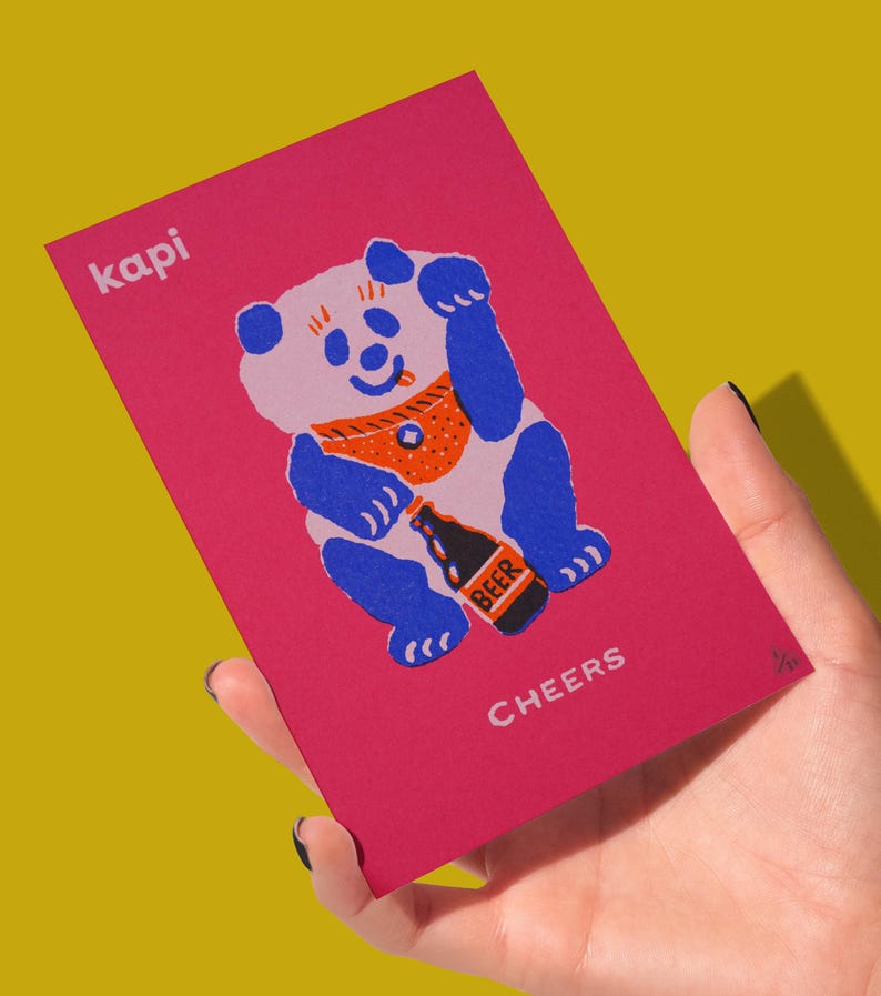 Mini Handprinted Panda