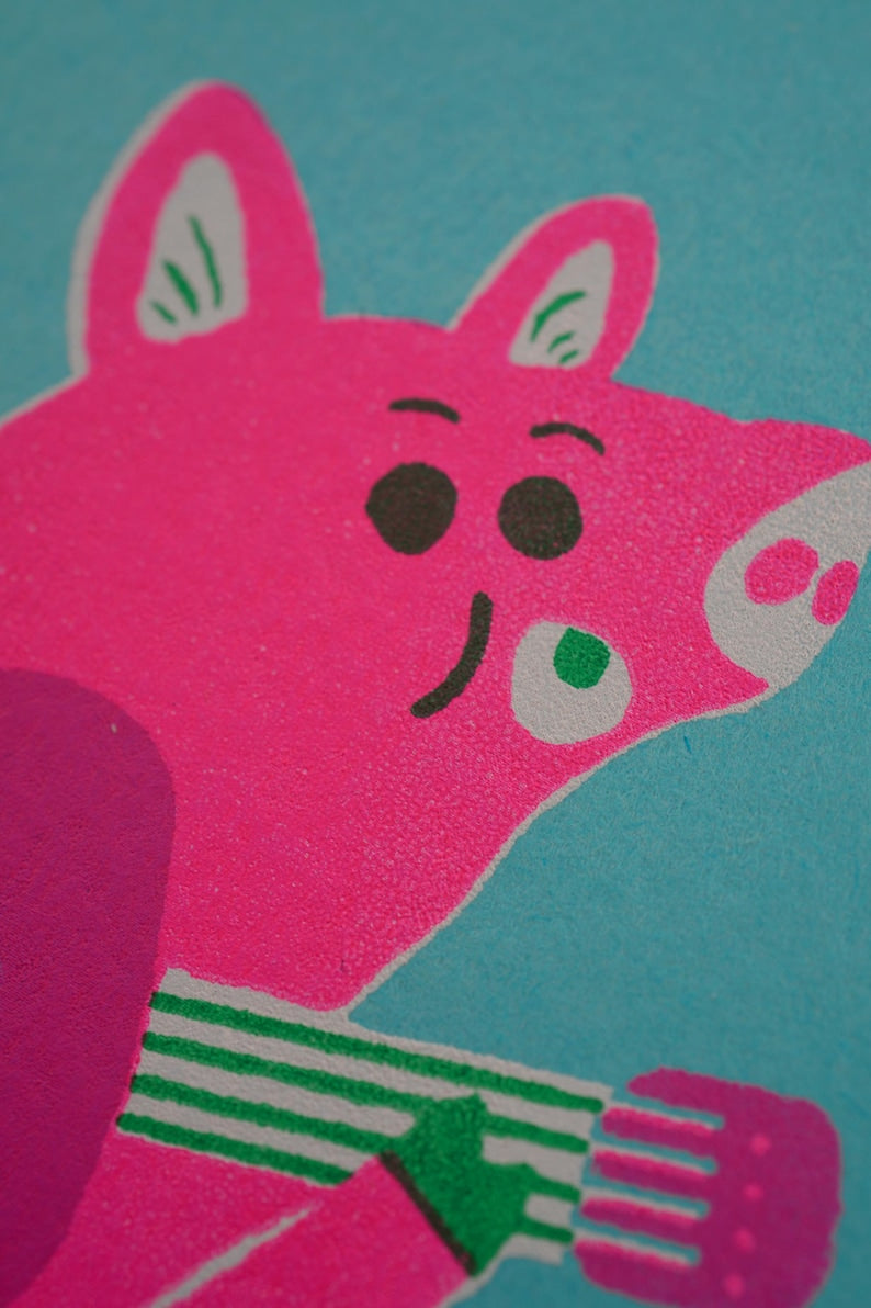Mini Handprinted Pig