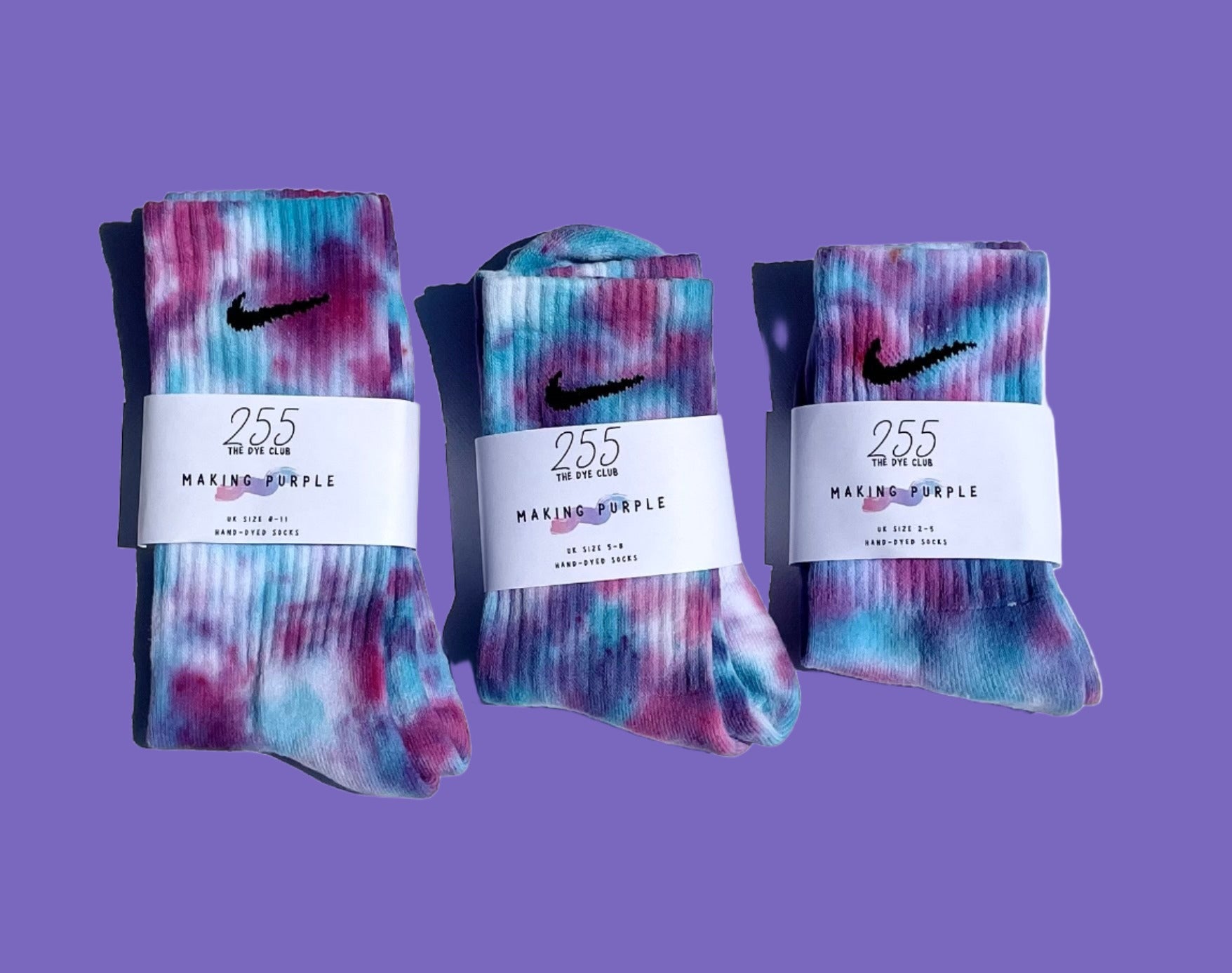 Hand dyed Nike Socks Various Colours