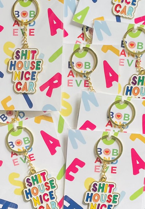 Shit House - enamel keyring