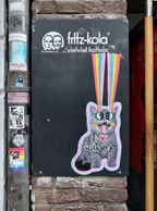 Shoreham kitty Fritz-kola sticker with rainbow tongue cat