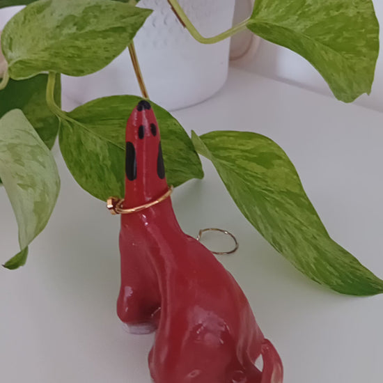 HANDMADE Cermaic Dog Ring Holder