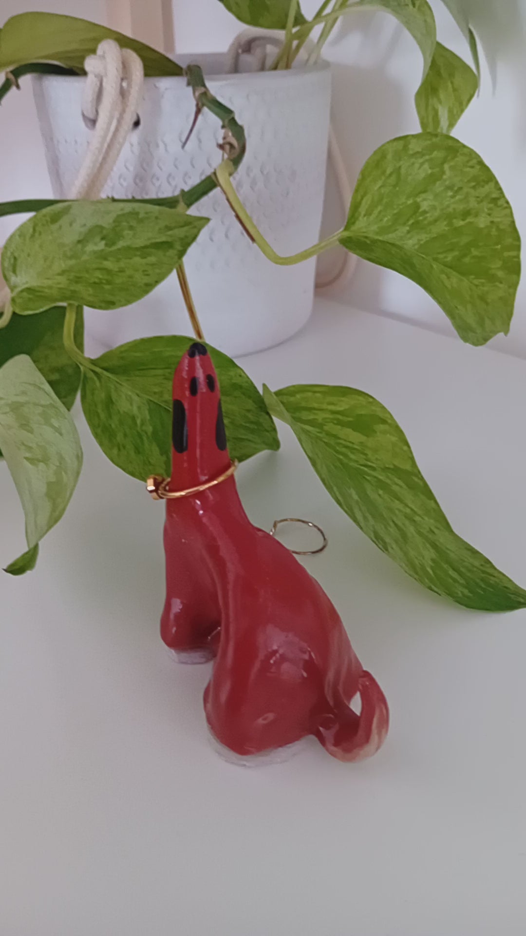 HANDMADE Cermaic Dog Ring Holder