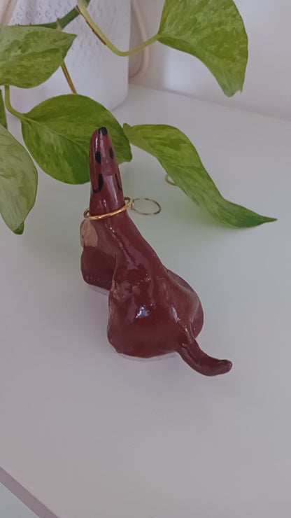 Dog Ringholder Statue
