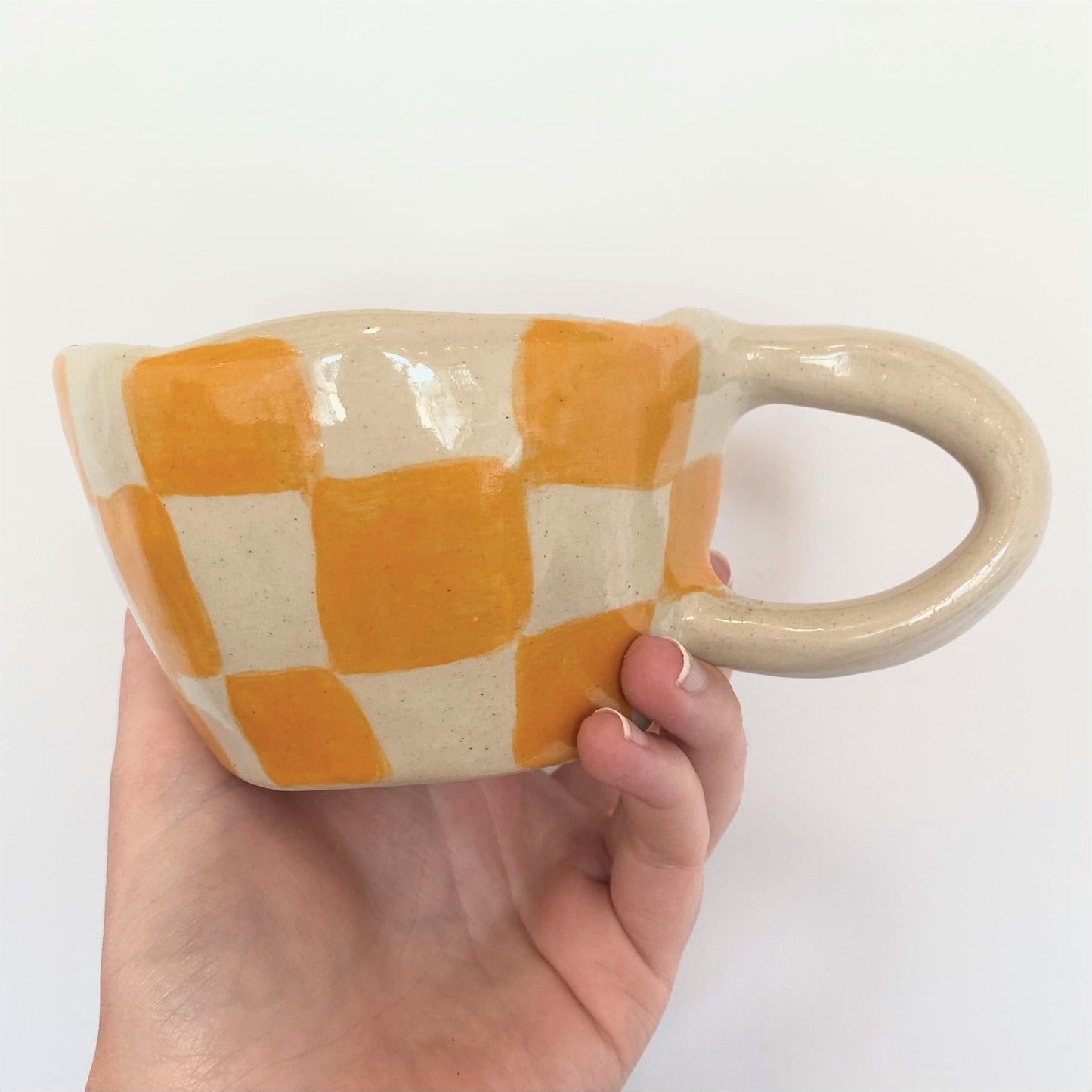 Buddy Mug - Orange Checkerboard