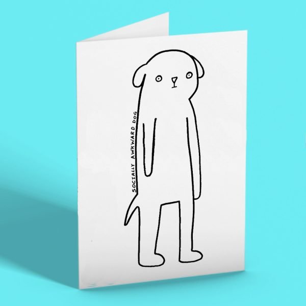 Socially Awkward Dog Card