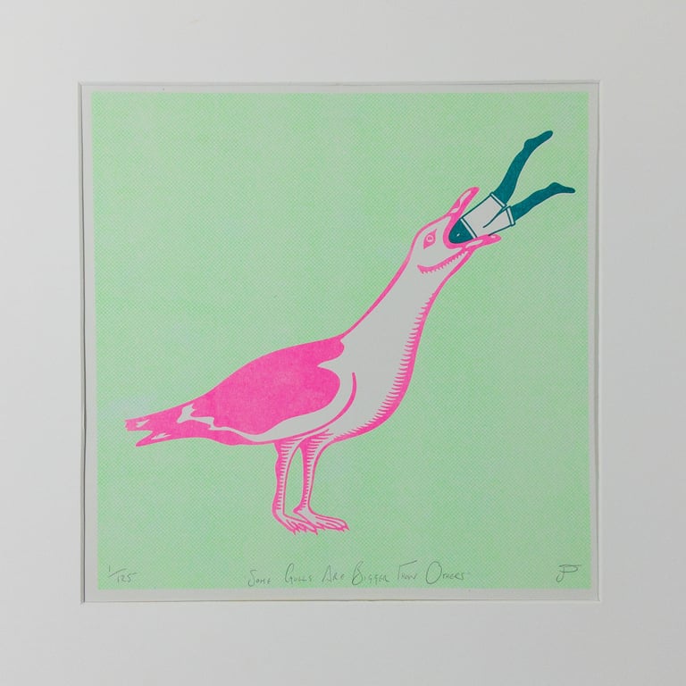 Some Gulls Are Bigger Than Others - Riso Print