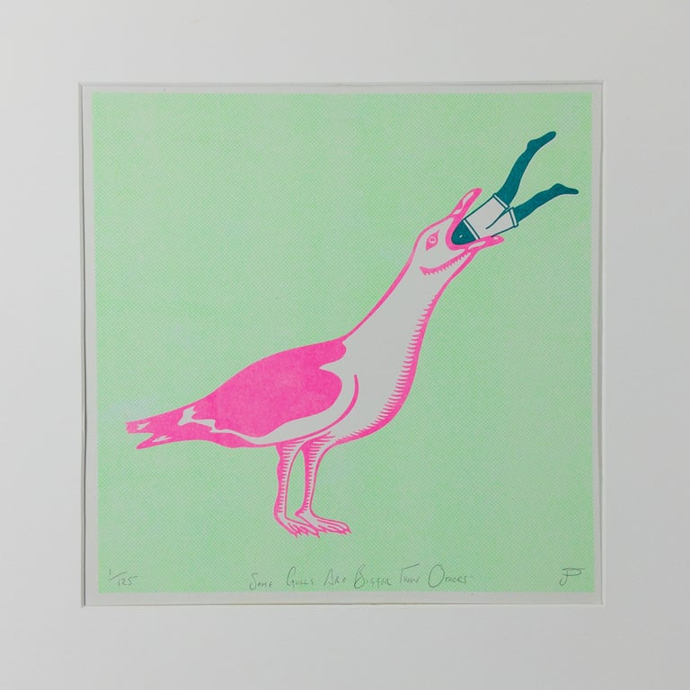 Some Gulls Are Bigger Than Others - Riso Print-Neighbourhood Store 
