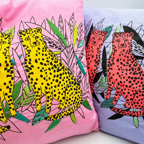 Pink leopard print cushions best sale