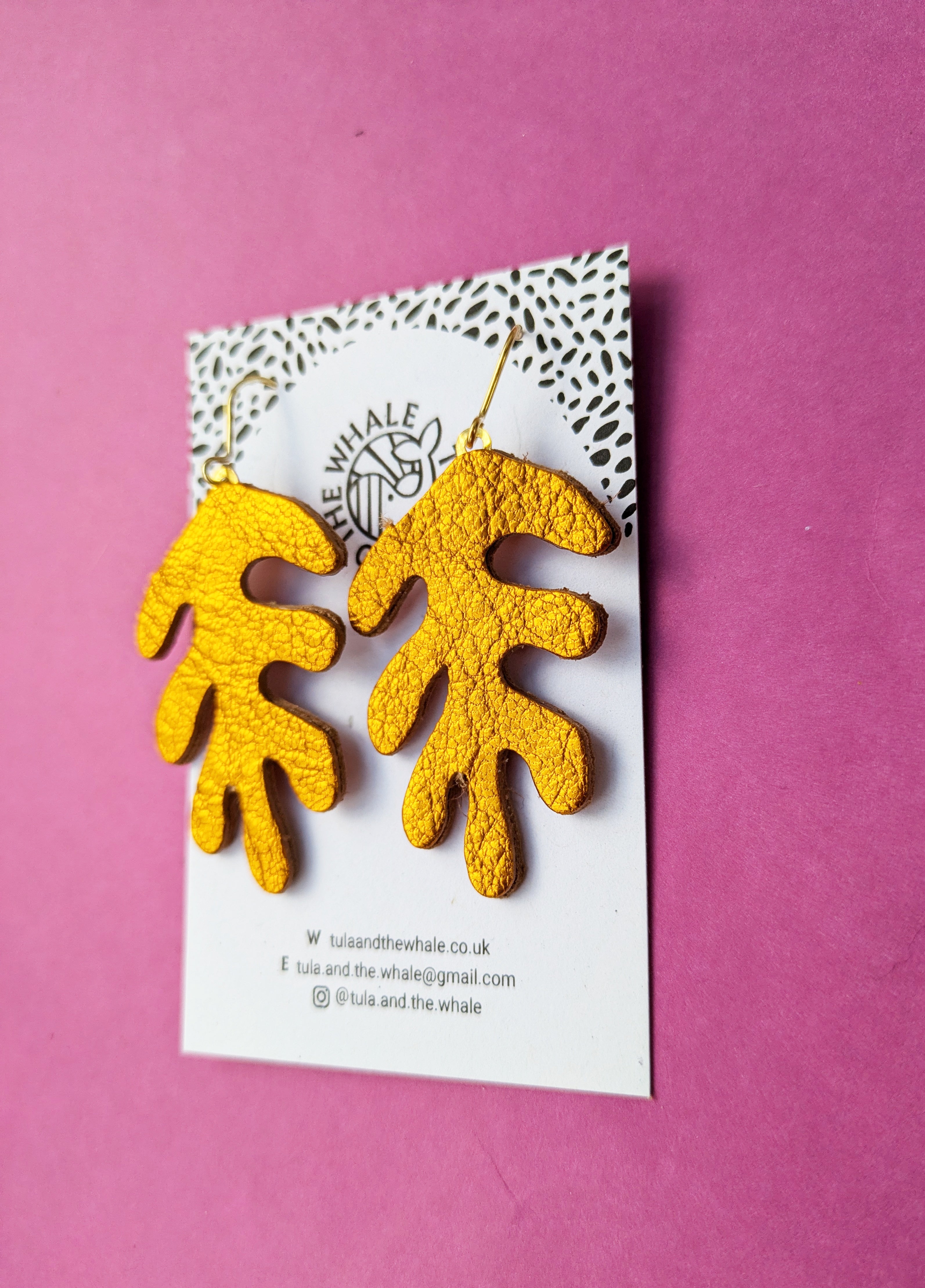 Wakame Leaf Earrings - Burnt Orange