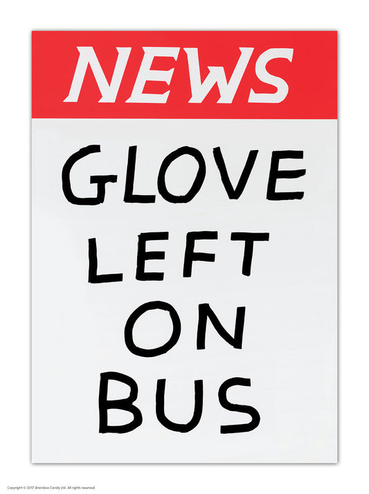 Glove left on Bus Postcard