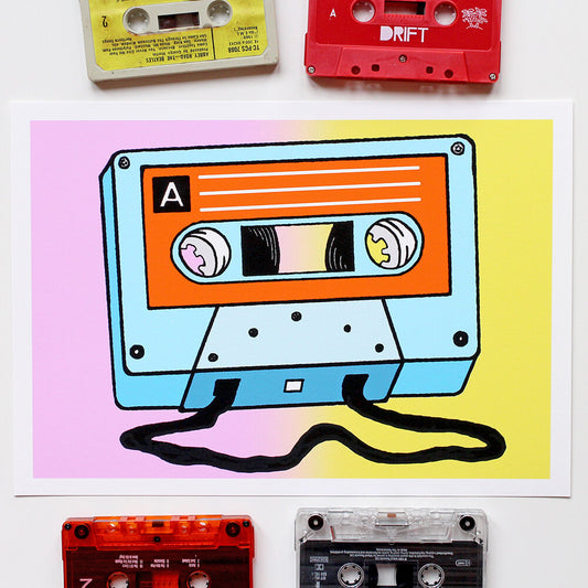 Retro Cassette Pop Art Print