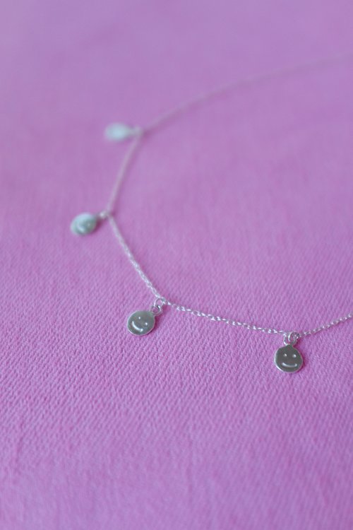Smiles All Round Necklace, Silver