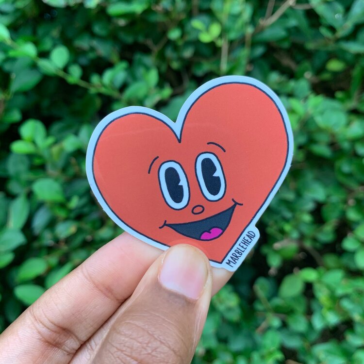 Heart vinyl sticker Marblehead