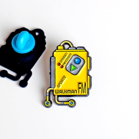 Retro Walkman Enamel Pin Badge 30mm