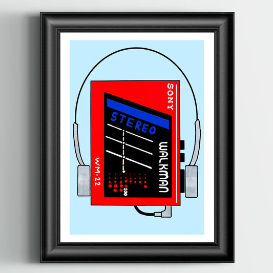 Red Walkman WM-22 Retro Pop Art Print