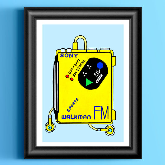 Yellow Sports Walkman WM-F5 Pop Art Print