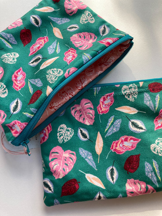 Teal Tropical Houseplants Pouch