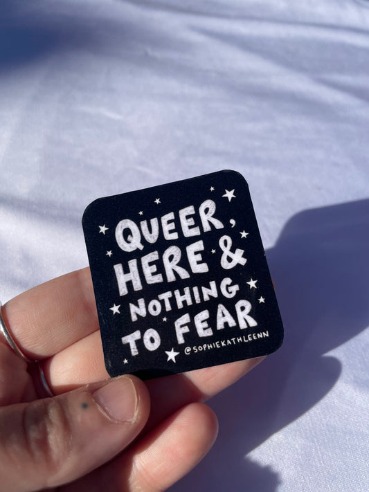 Queer here sticker