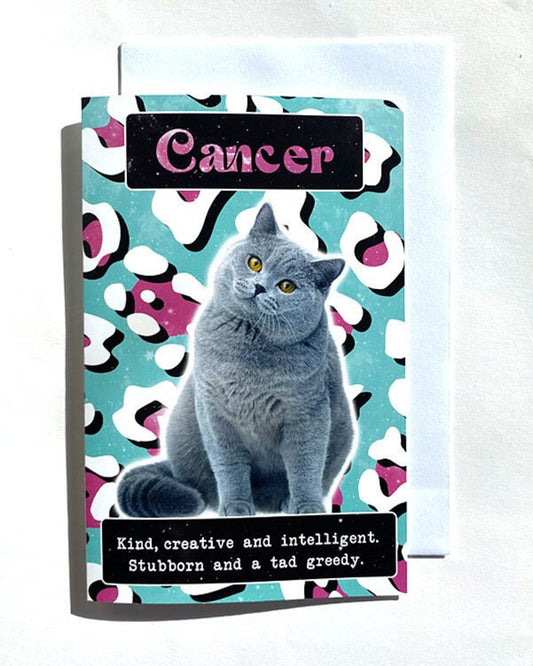 Cancer Cat Star Sign Card