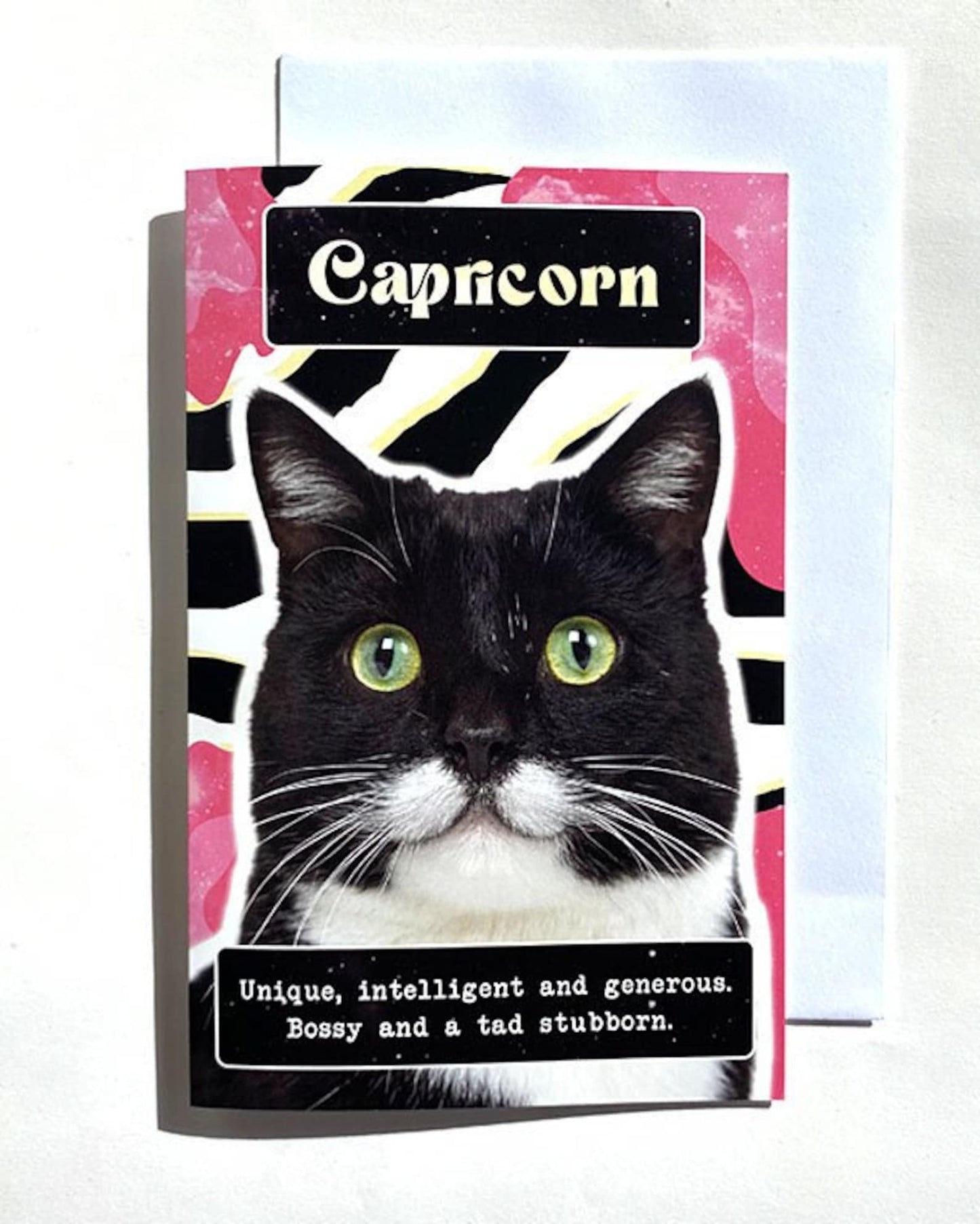 Capricorn Cat Star Sign Card