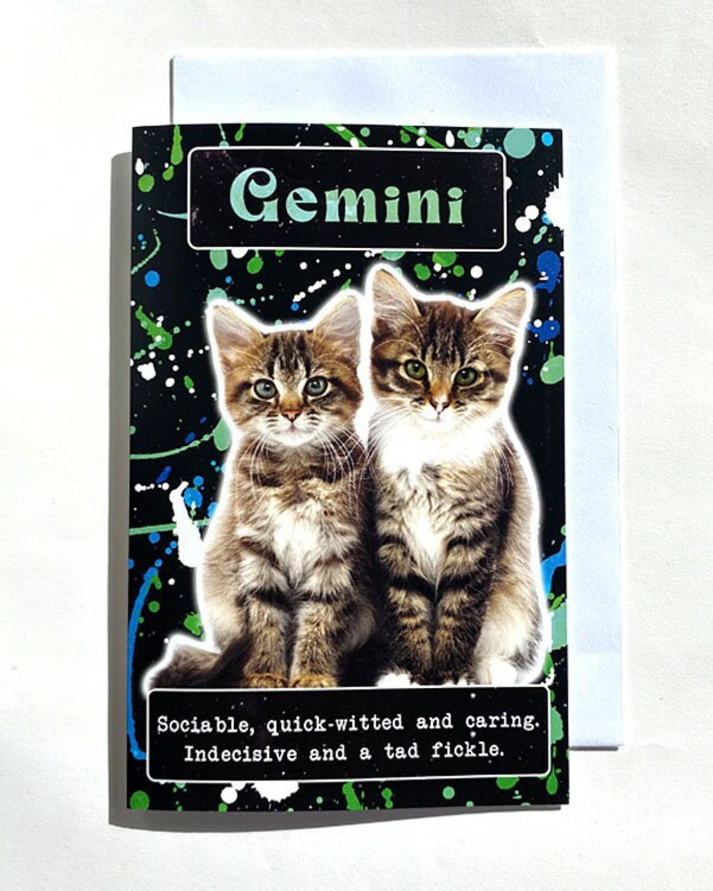 Gemini Cat Star Sign Card