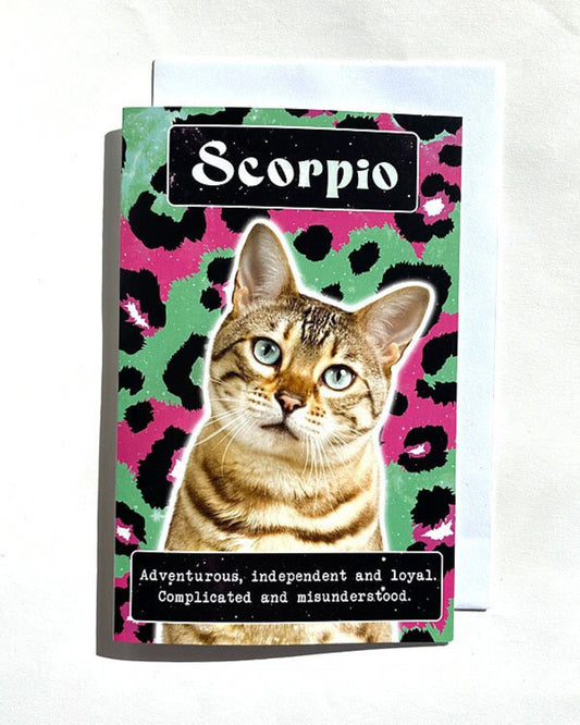 Scorpio Cat Star Sign Card
