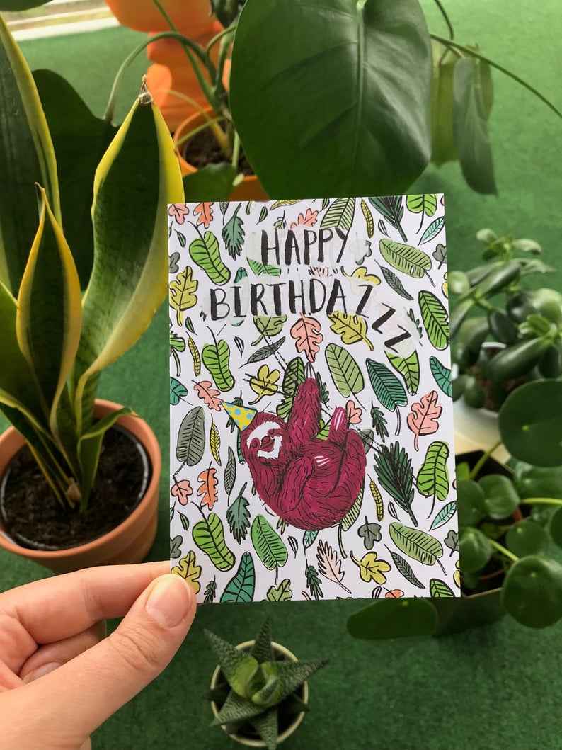 Happy Birthdazzz Sloth Card 2B Or Not 2B