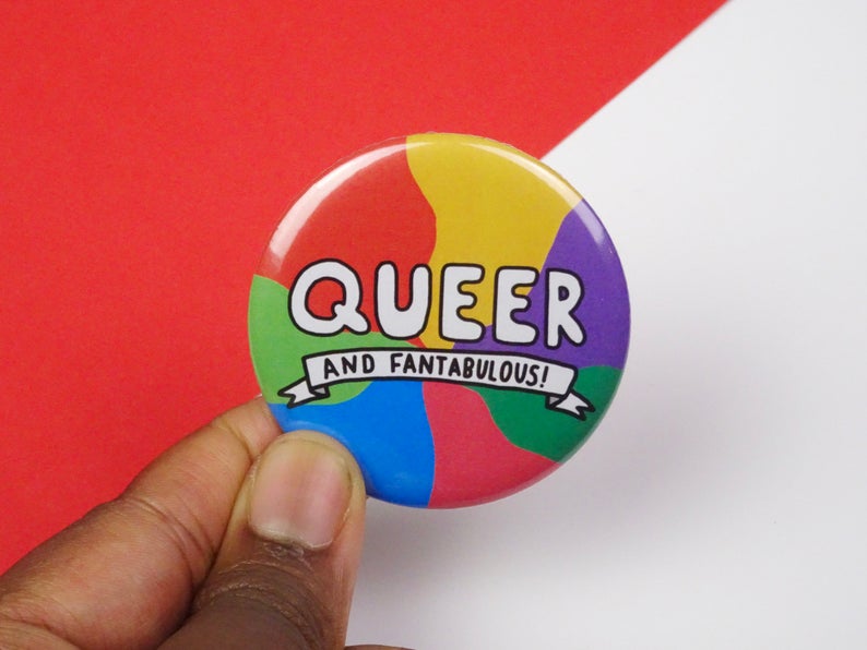 Queer And Fantabulous Button Badge Marblehead