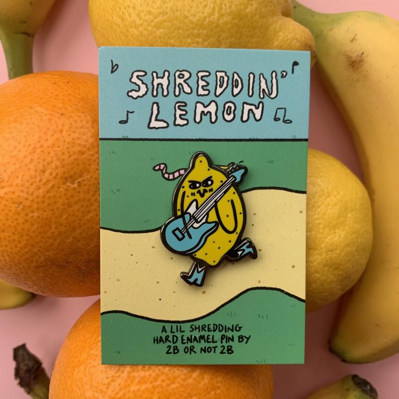 Shreddin' Lemon Guitar Pin 2B Or Not 2B