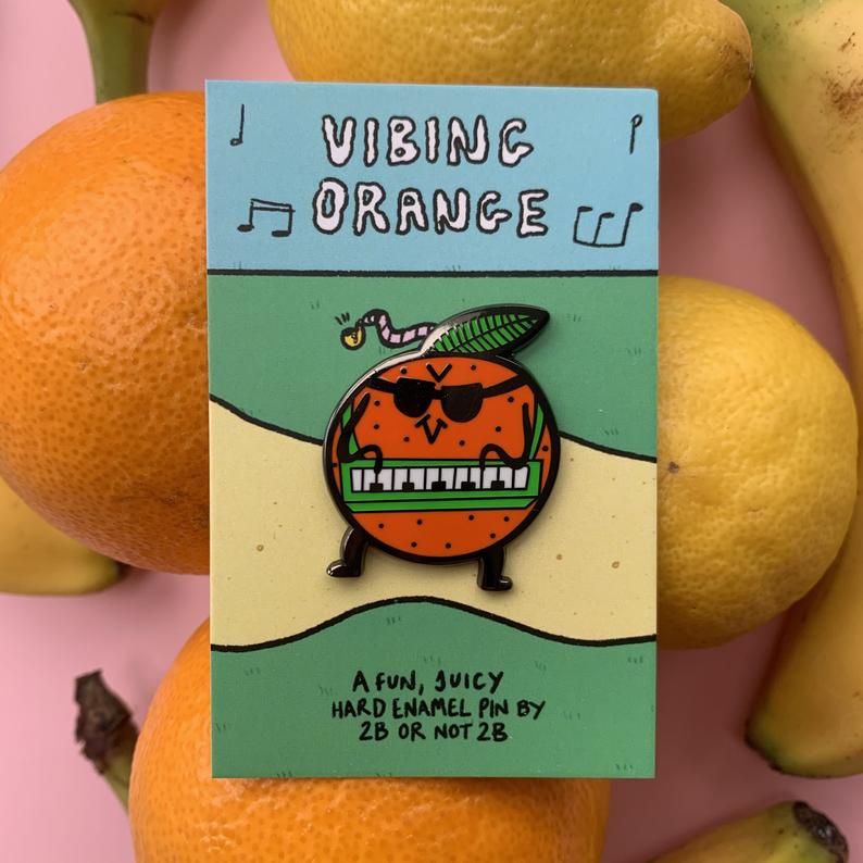 Vibing Orange Keyboard Pin-Neighbourhood Store 
