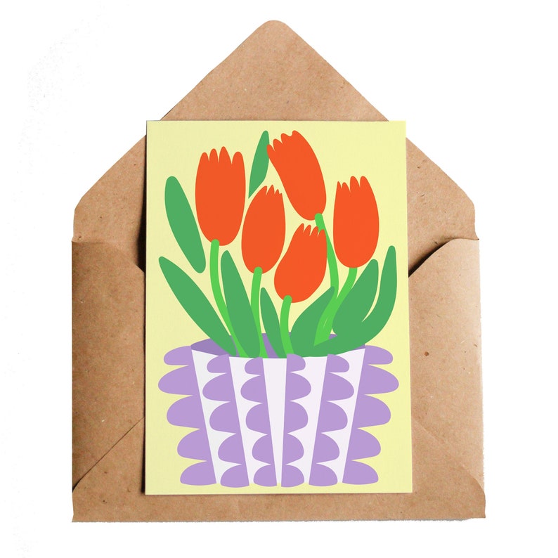 Vase of Tulips Card