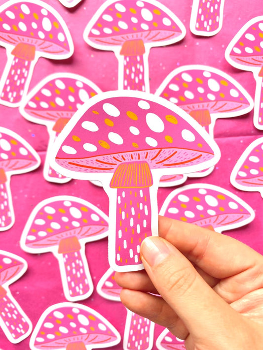 Glossy Vinyl Mushroom Sticker