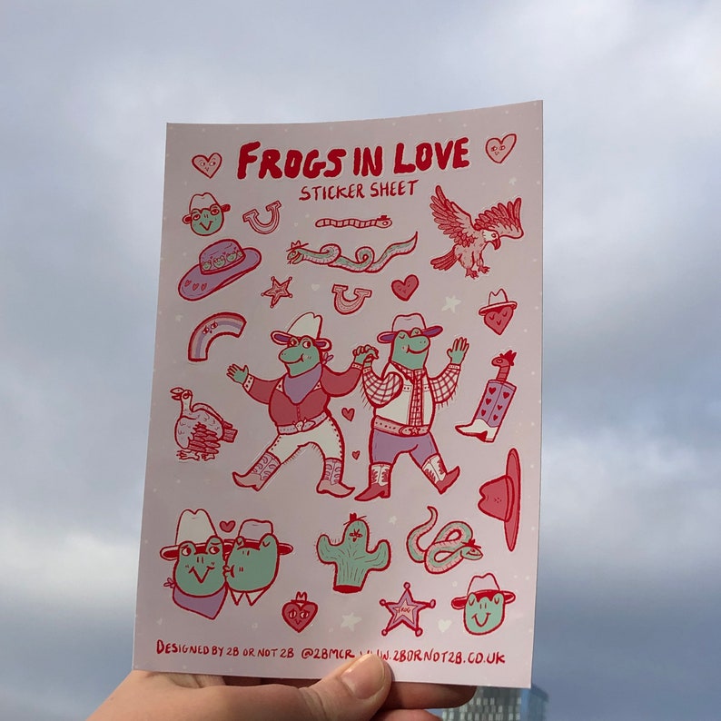 Frogs In Love - Sticker Sheet