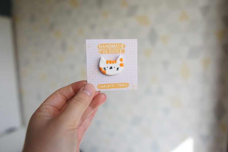 Cat Face - Handmade Pin badge